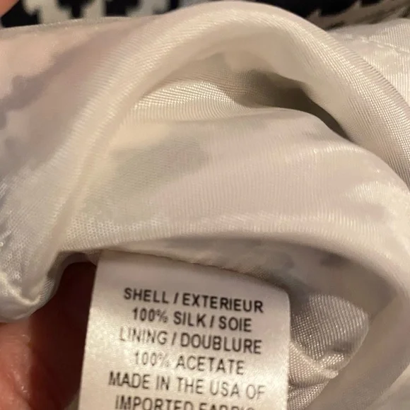 Silk Milly shirt dress, preppy printed navy blue and white, size 6 - Picture 6 of 9